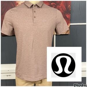Lululemon Evolution Polo Shirt Mens Small Slim Fit Sweat Wicking (No Tag) Brown